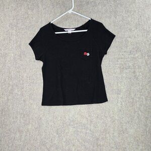 Victorias Secret Black Cotton Dice Pocket Tee M